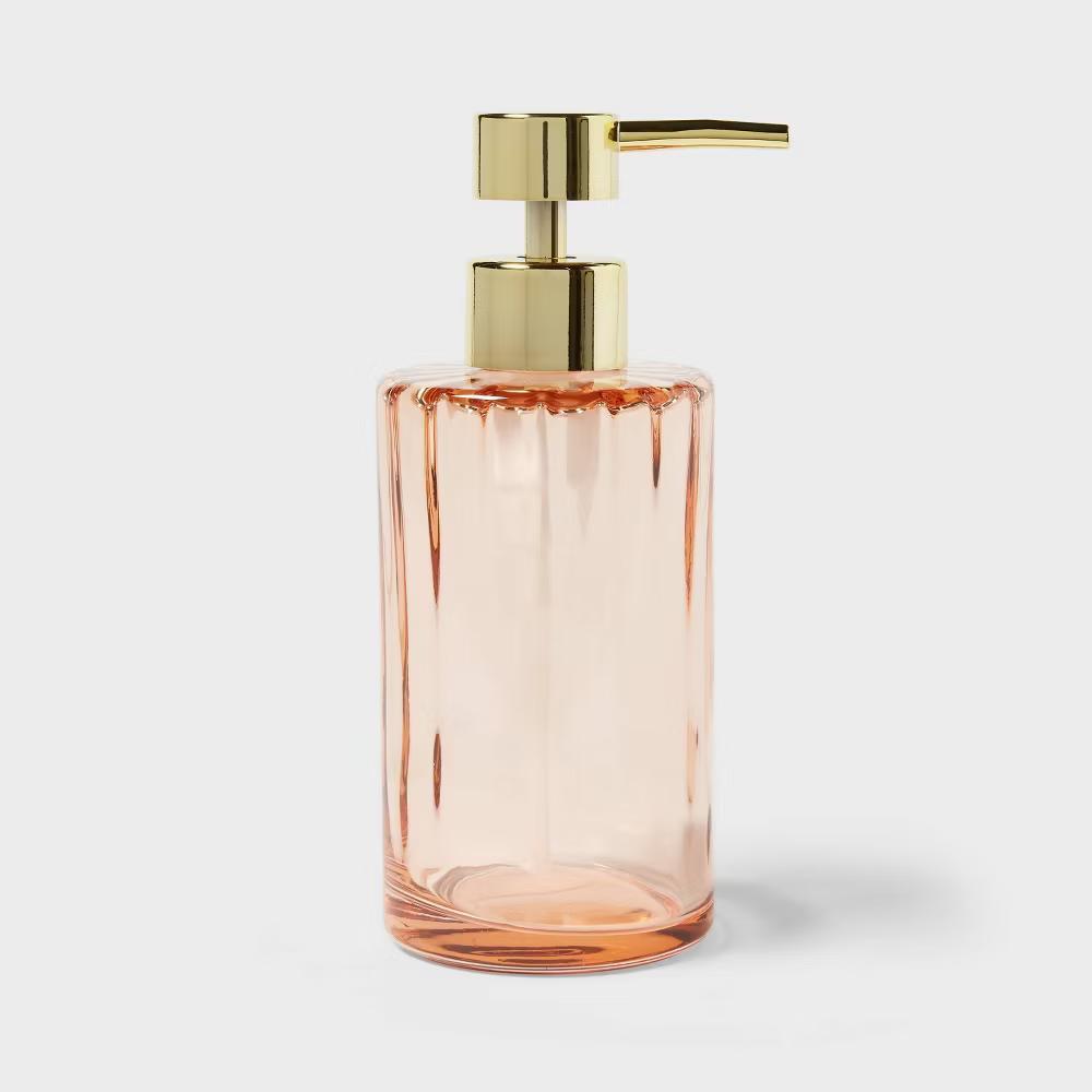 Colored Glass Soap Pump Pink