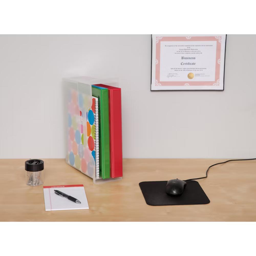 USA Portable Letter Size Desktop File Box with Open Lid, Side Handles, Hanging File Folders - Image 21