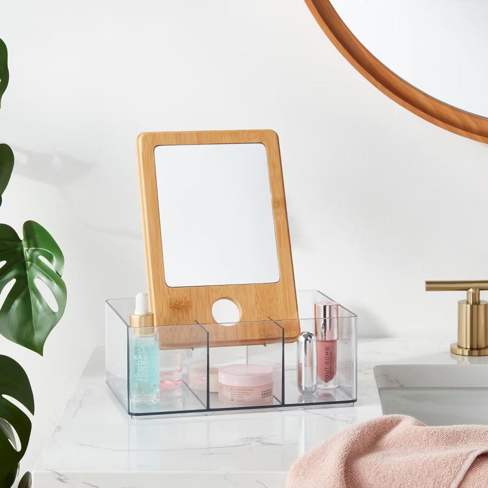 Cosmetic Storage Container with Bamboo Lid - Image 2
