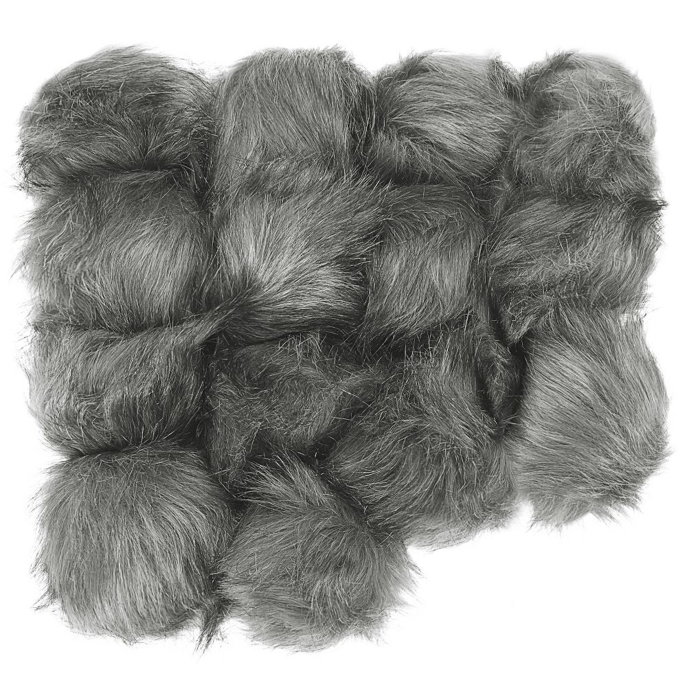 Fluffy Soft Elastic Faux Fur Pom Poms for Hats DIY Scarves Gloves 14 Pcs - Image 5