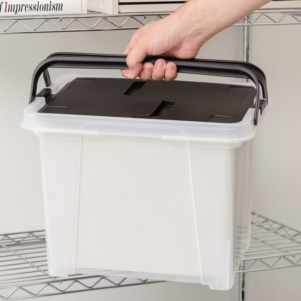 USA Portable Letter Size File Box with Handle for Hanging Folders - Image 32