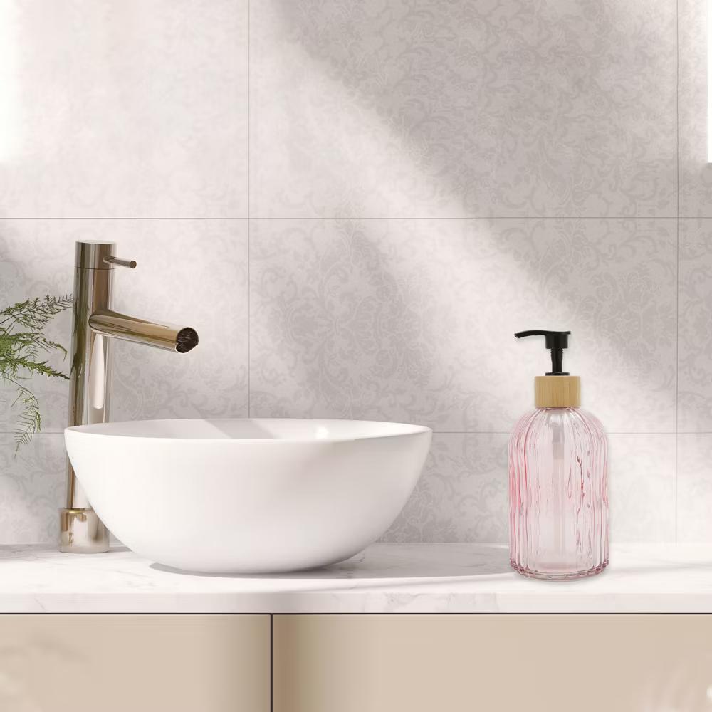 Round Bottom Vertical Stripe Soap Dispenser 13.53oz 1 Pc - Image 18