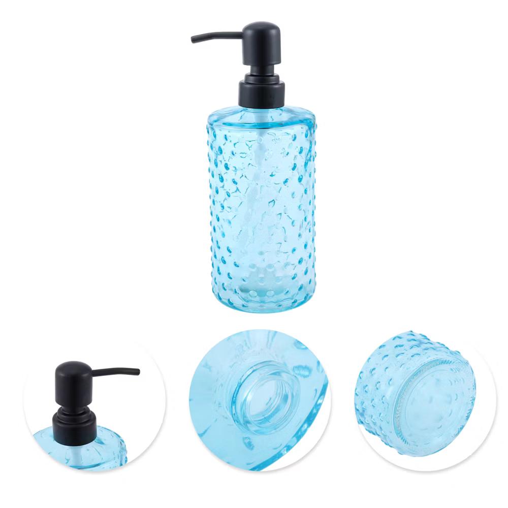 Elegant Polka Dot Pattern Soap Pump Dispenser for Bathroom 16.9oz 1 Pc - Image 2