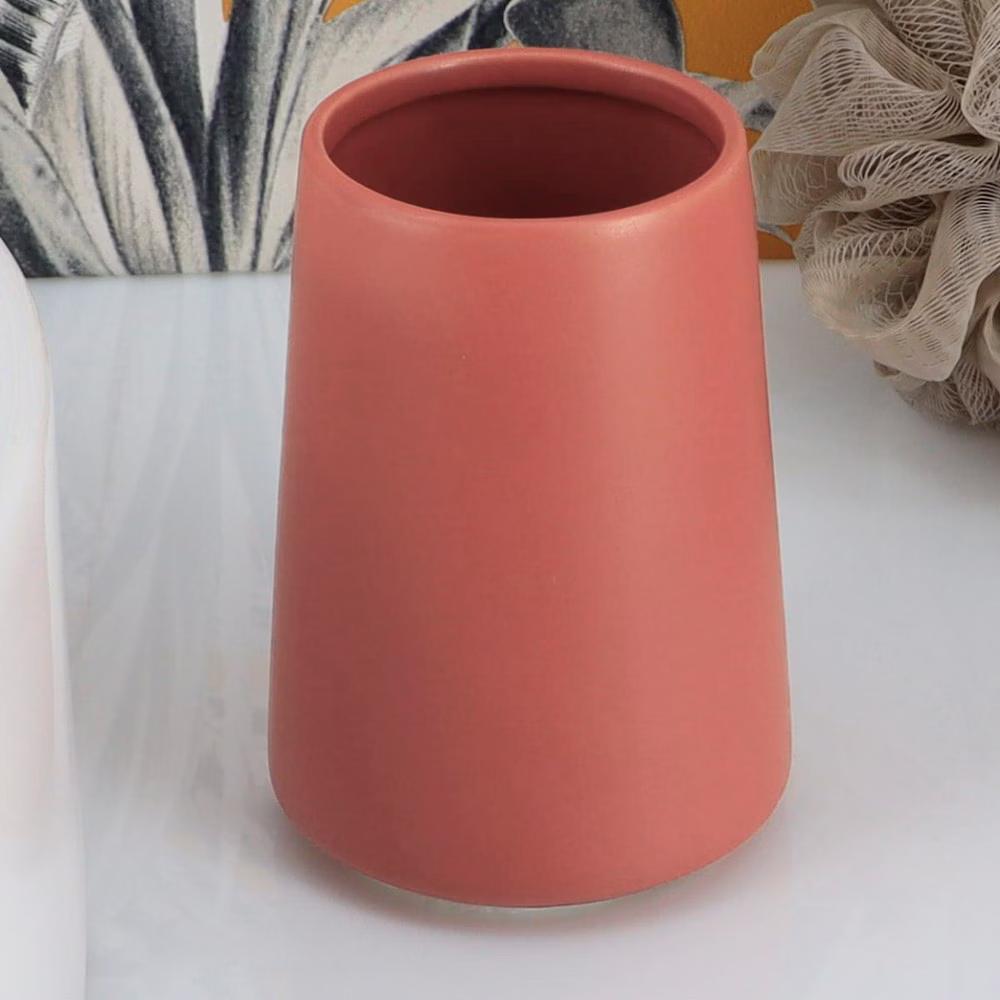 French Home Goods Elegant Stoneware Bathroom Tumbler & Toothbrush Holder - Flared Shape, 14 oz - Image 8