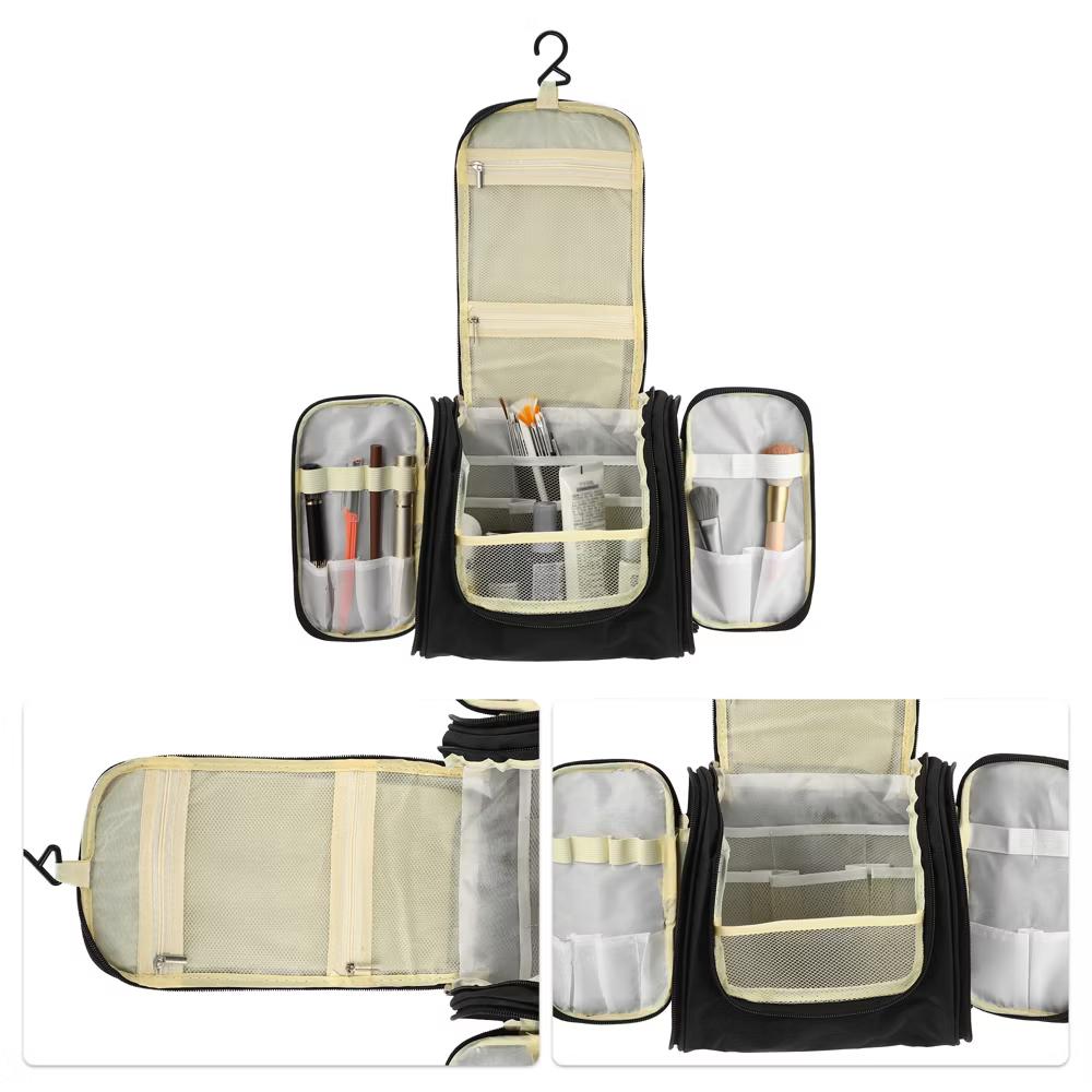 Travel Makeup Bag Travel Toiletry Organizer Makeup Brush Holder Waterproof Oxford Cloth 1 Pc - Image 9
