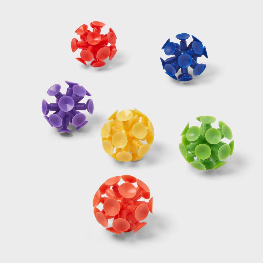 6ct Suction Cup Ball - Multicolor Party Favor Toys for Kids Birthday Party Supplies Ages 4 - Image 2