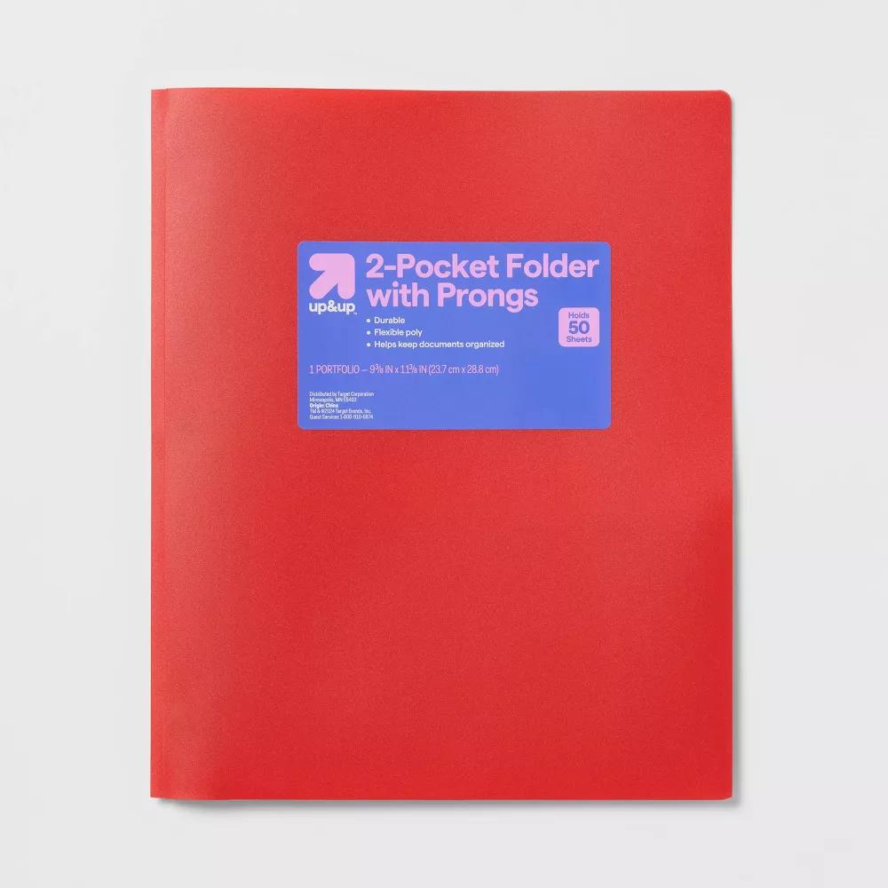 2 Pocket Plastic Folder with Prongs - Image 25