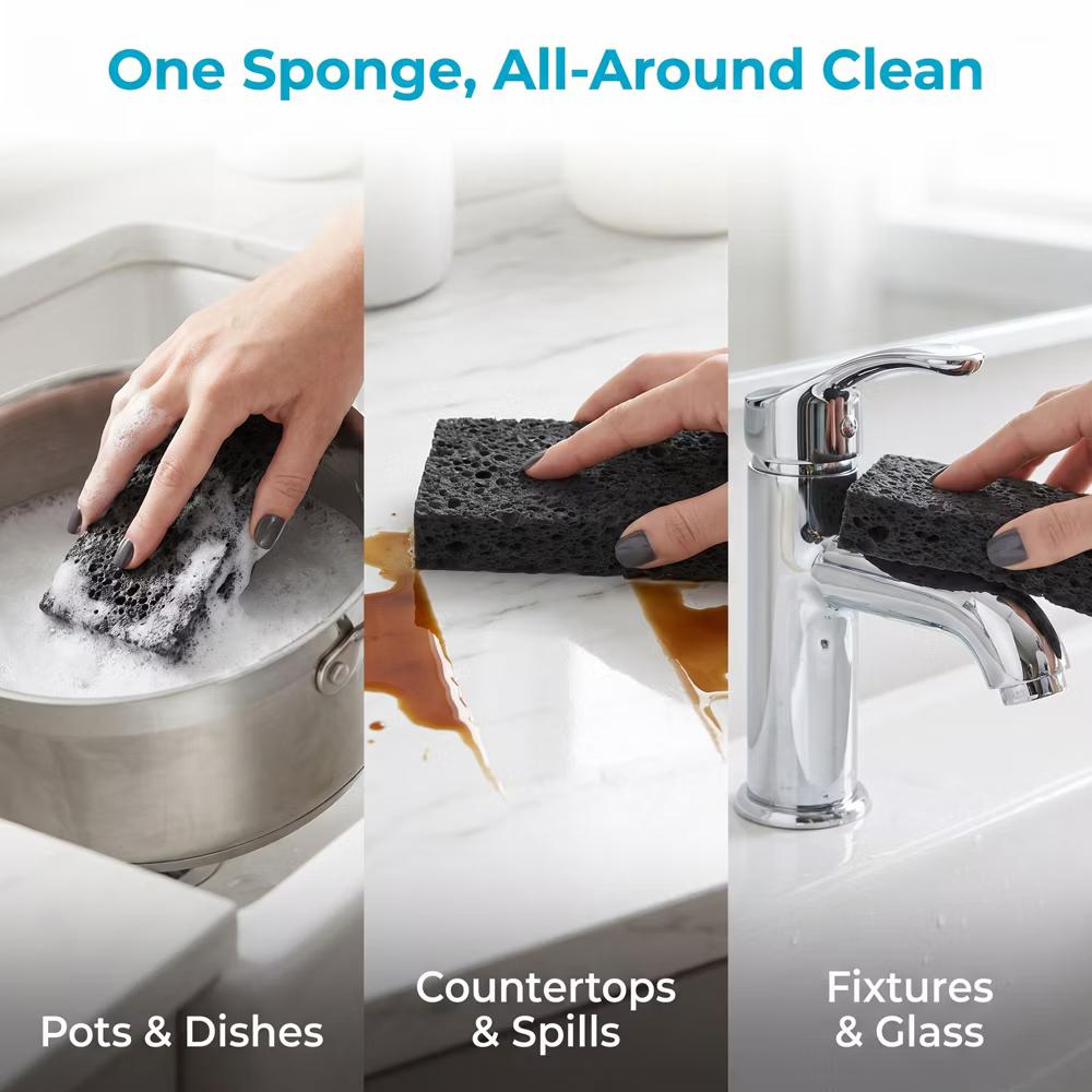 Kitchen Household Cleaning Non-Scratch Cleaning Sponge 6 Pcs - Image 5