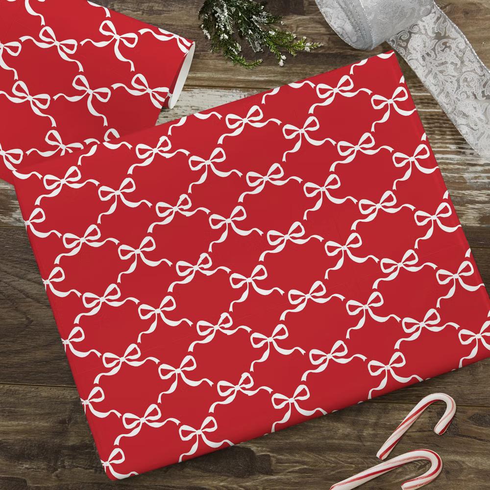 Personalization Mall Christmas Bow Wrapping Paper Roll - Image 3