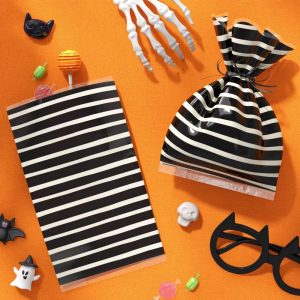 12ct Pinstriped Cello Bag Party Favor