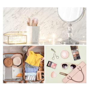 Travel Makeup Bag Travel Toiletry Organizer Makeup Brush Holder Waterproof Oxford Cloth 1 Pc