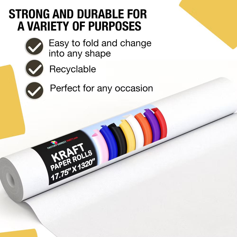 Exquisite Colored Kraft Paper Roll 17.5 In 110 Ft Kraft Wrapping Paper Craft Paper Shipping Paper Kraft Paper Roll Gift Wrap - Image 60