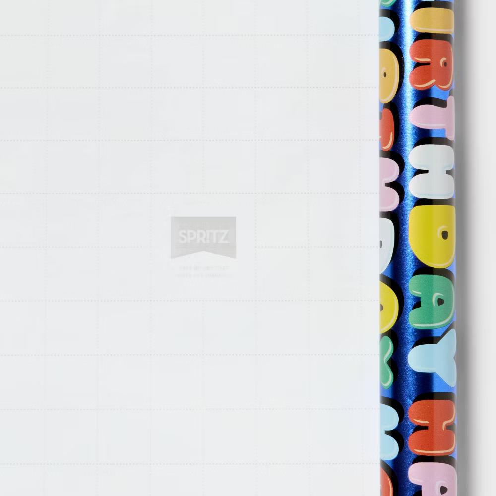 96"x30" 'Happy Birthday' Bubble Letter Gift Wrapping Paper Colorful - Image 2