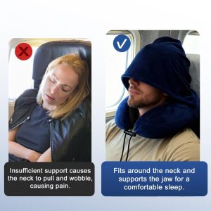 Travel Neck Pillow with Hood 1 Set