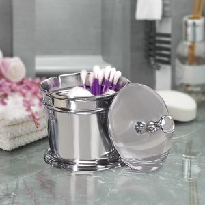 Timeless Stainless Steel Bathroom Vanity Countertop Storage Organizer Canister Jar