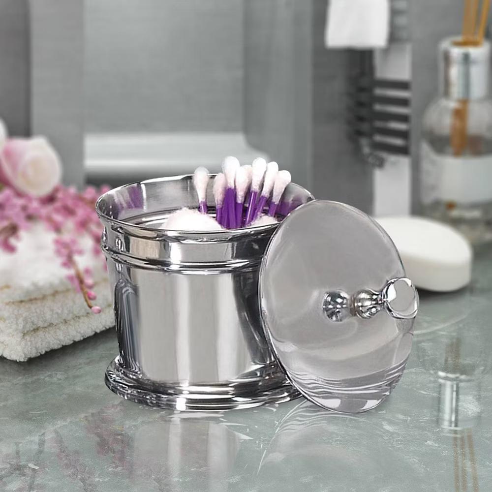 Timeless Stainless Steel Bathroom Vanity Countertop Storage Organizer Canister Jar