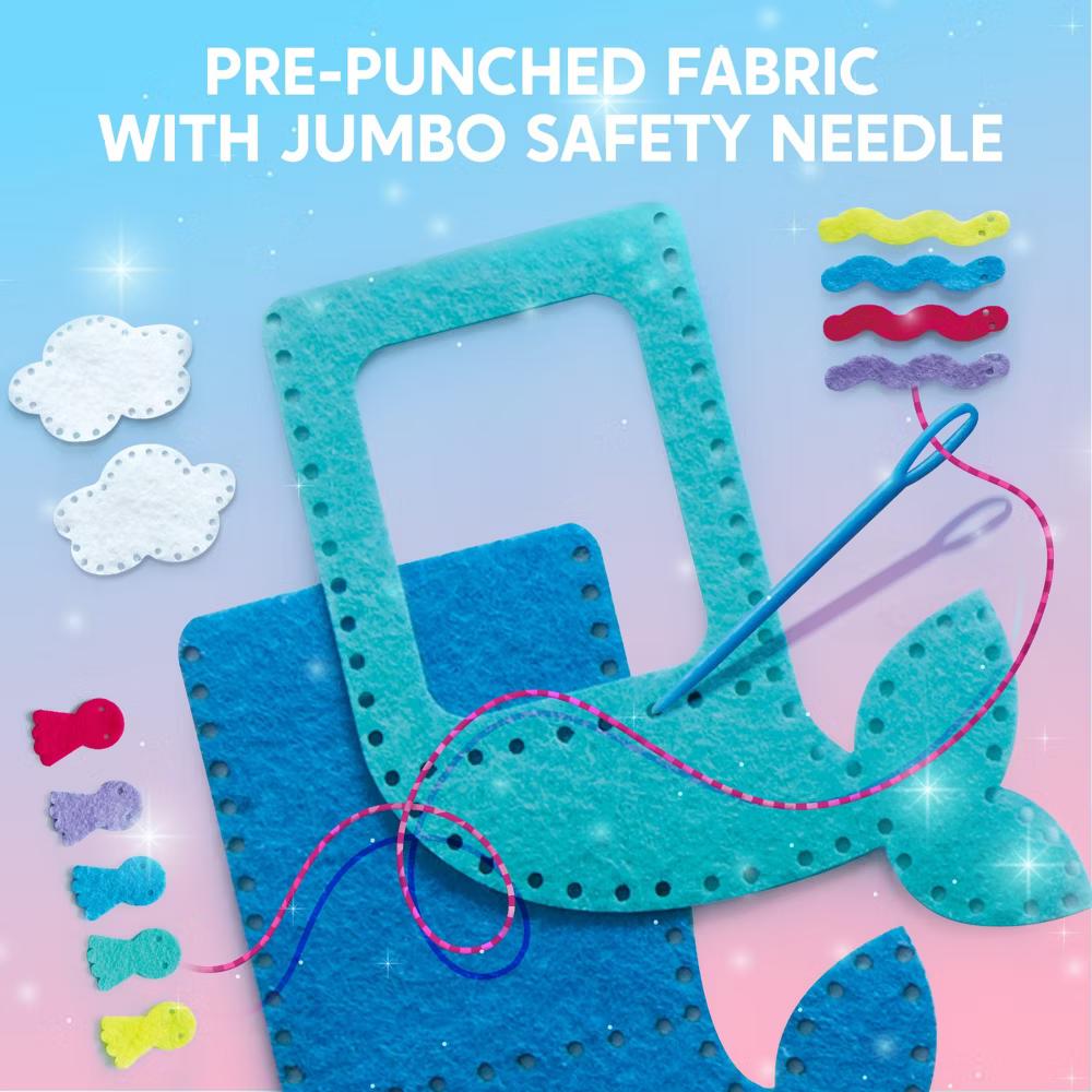 7 Sewing Projects Sewing Kit for Kids - Unicorn & Mermaid Themed DIY Felt Kit, Arts and Crafts, Christmas Birthday Gift for Girls age 6 - Image 3