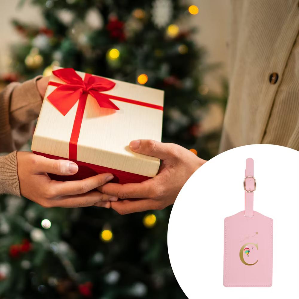 Letter Luggage Tag Pink 1 Pc - Image 14