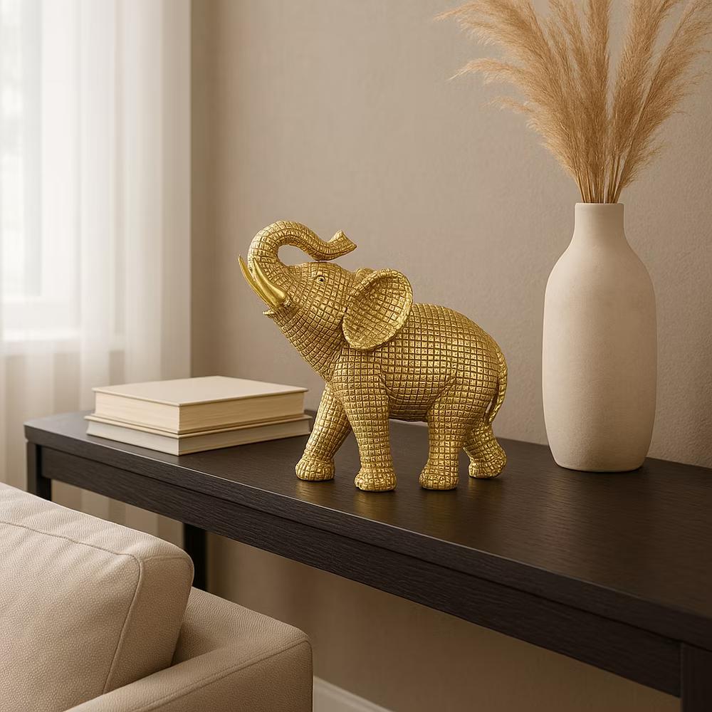 Sagebrook Home 7" Elephant Sculpture - Decorative Polyresin Elephant Statue For Home Decor - Table Accent, Desktop Figurine - Image 18