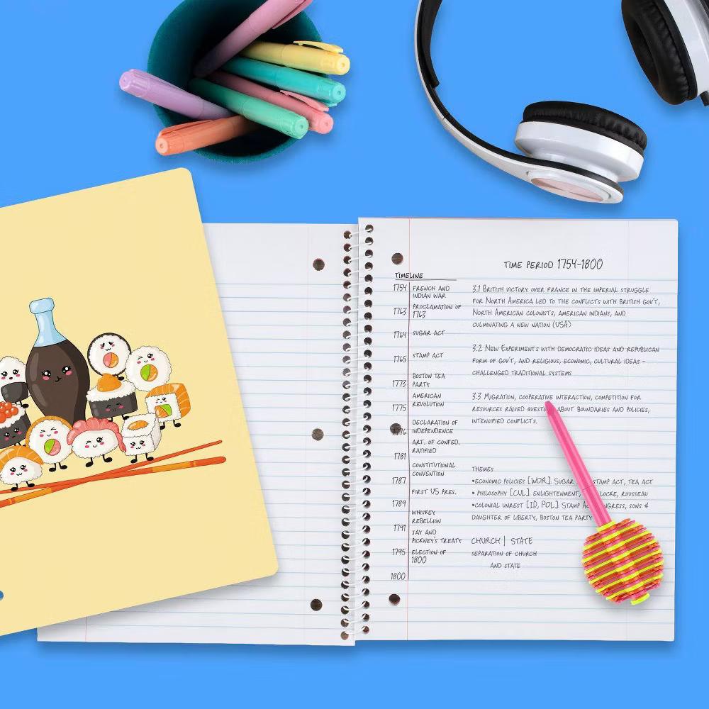 Mead 8"x10.5" College Ruled 'Chop Chop' Notebook and Stickers - Image 5