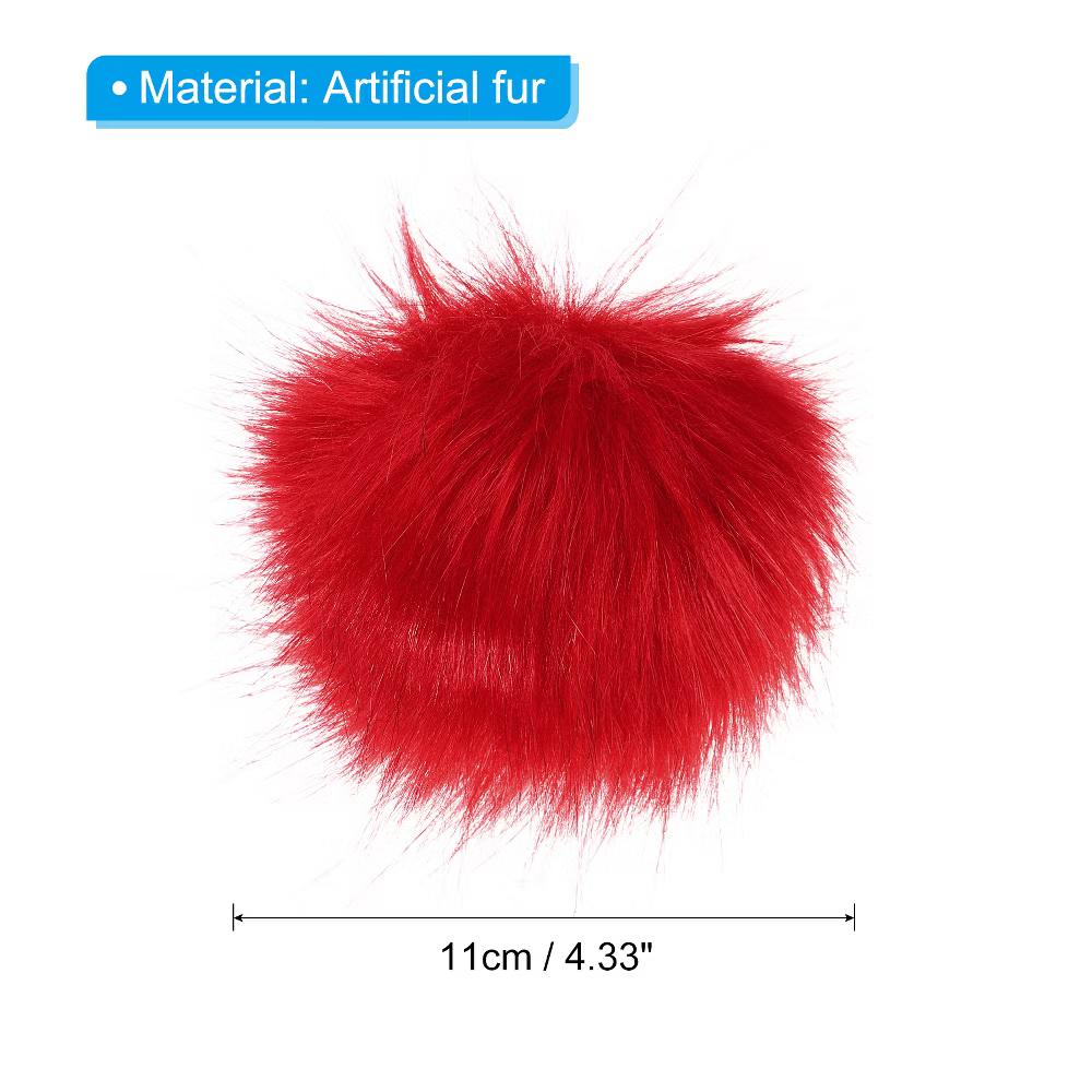 Fluffy Soft Elastic Faux Fur Pom Poms for Hats DIY Scarves 6 Pcs - Image 25