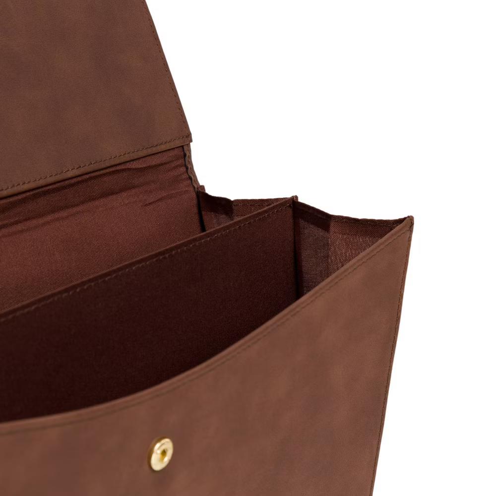 File Organizer Brown Pleather: Polyurethane File Holder, No Assembly Required, 14.5" Height, 9.25" Width - Image 5