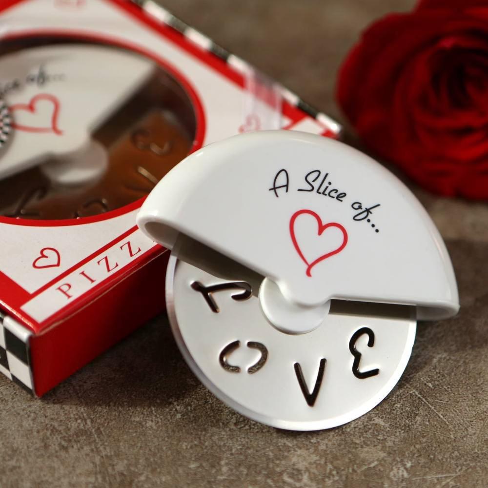 12ct Slice of Love Pizza Cutter: Wedding Party Favors, Use Only, White, All Ages - Image 2