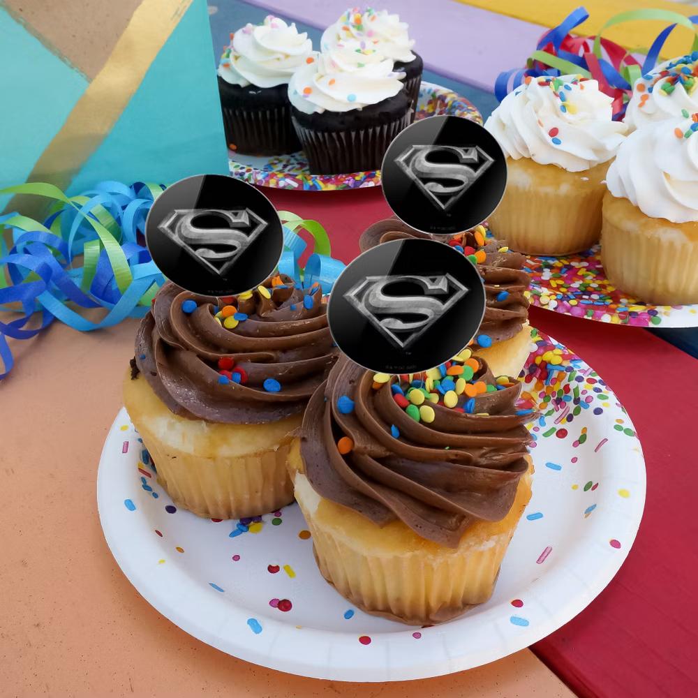 Steel Logo Cupcake Picks Toppers Decoration Set of 6
