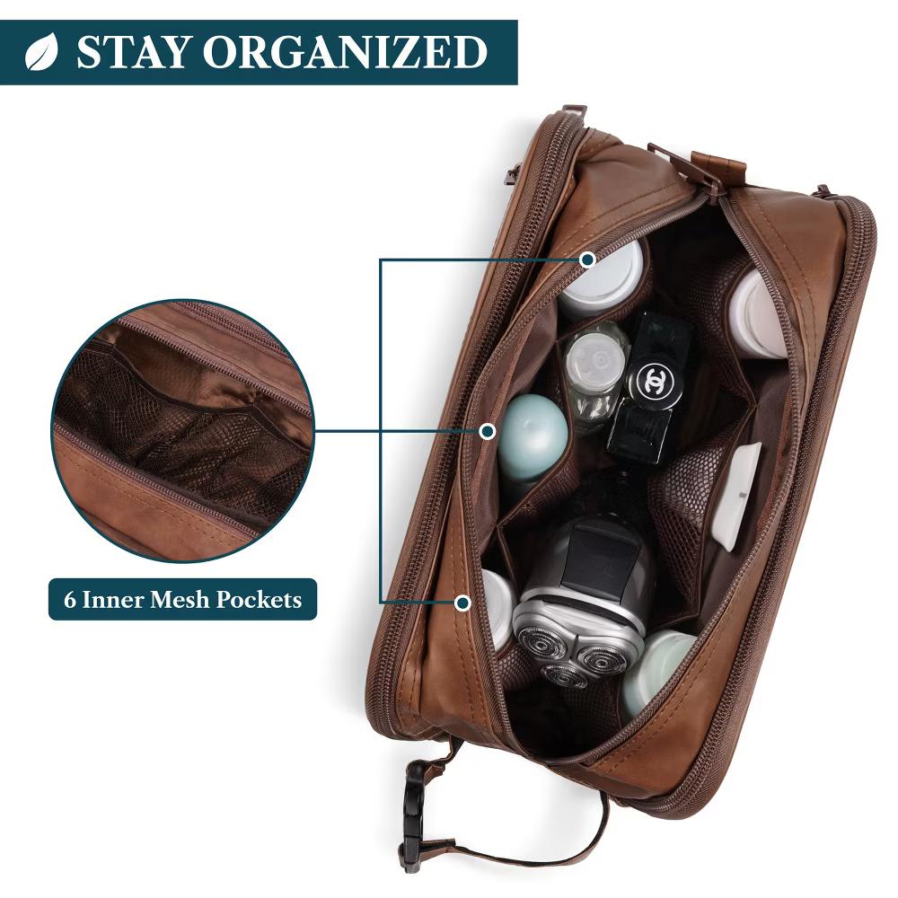 Toiletry Bag for Men, Travel Pouch Essentials Shaving Dopp Kit, Water Resistant Organizer Case Accessories - Image 19