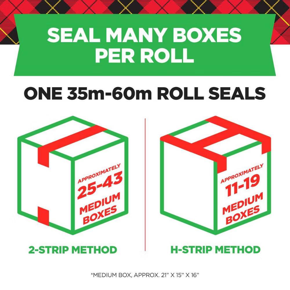 2ct Tough Grip Moving Tape with Dispenser: Clear Packing Tape for Moving Supplies & Boxes, 1.88" 1375" - Image 10