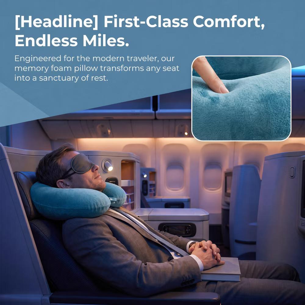 Solid PP Cotton Lightweight Office U-Shape Travel Neck Pillows 11x11in 1 Pc - Image 22