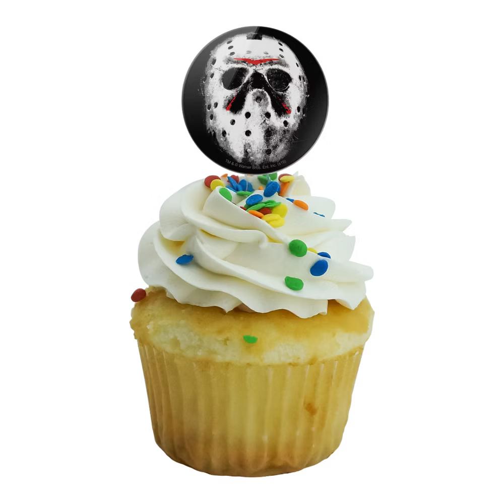 Friday the 13th Jason Mask Cupcake Picks Toppers Decoration Set of 6 - Image 5
