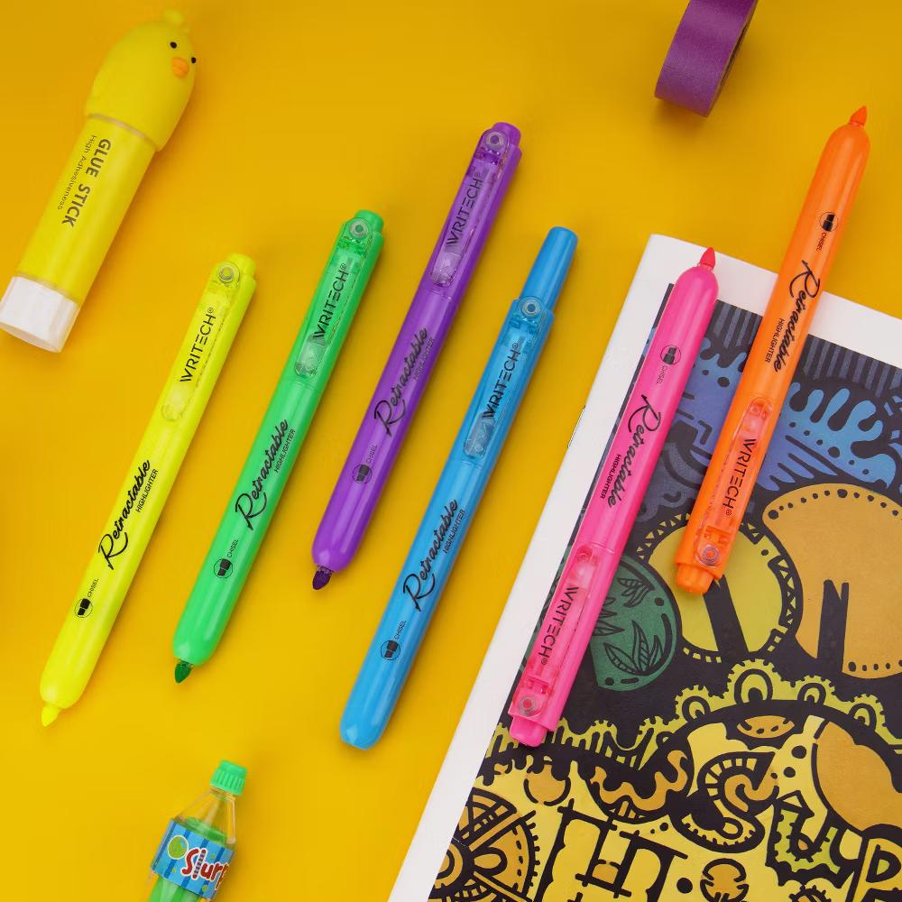 Retractable Highlighters, Neon Colors, 6 Count - Image 4