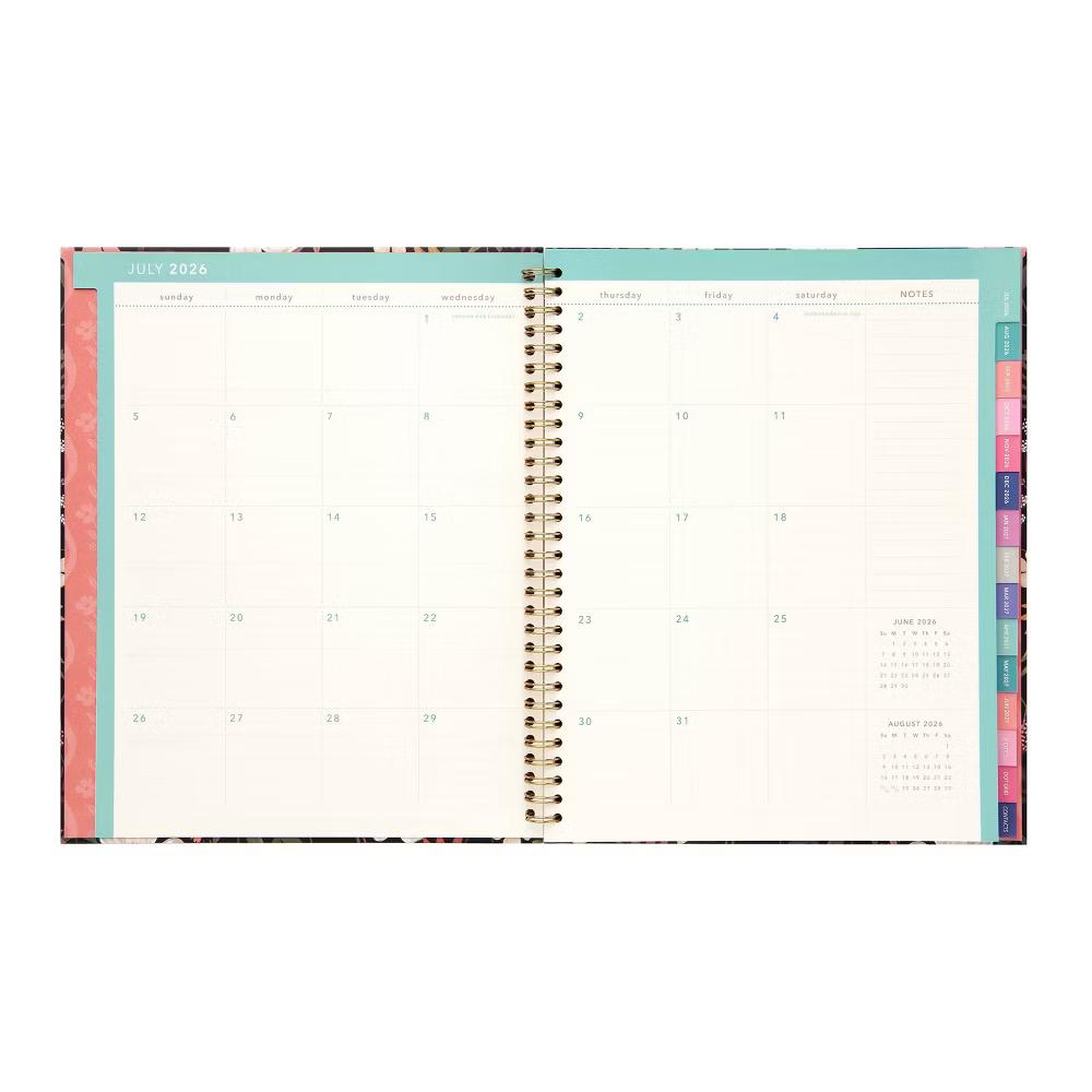 greenroom 8.5"x10.75" 2026-2027 Weekly/Monthly Large Hardcover Midnight Wildflower Planner - Image 2