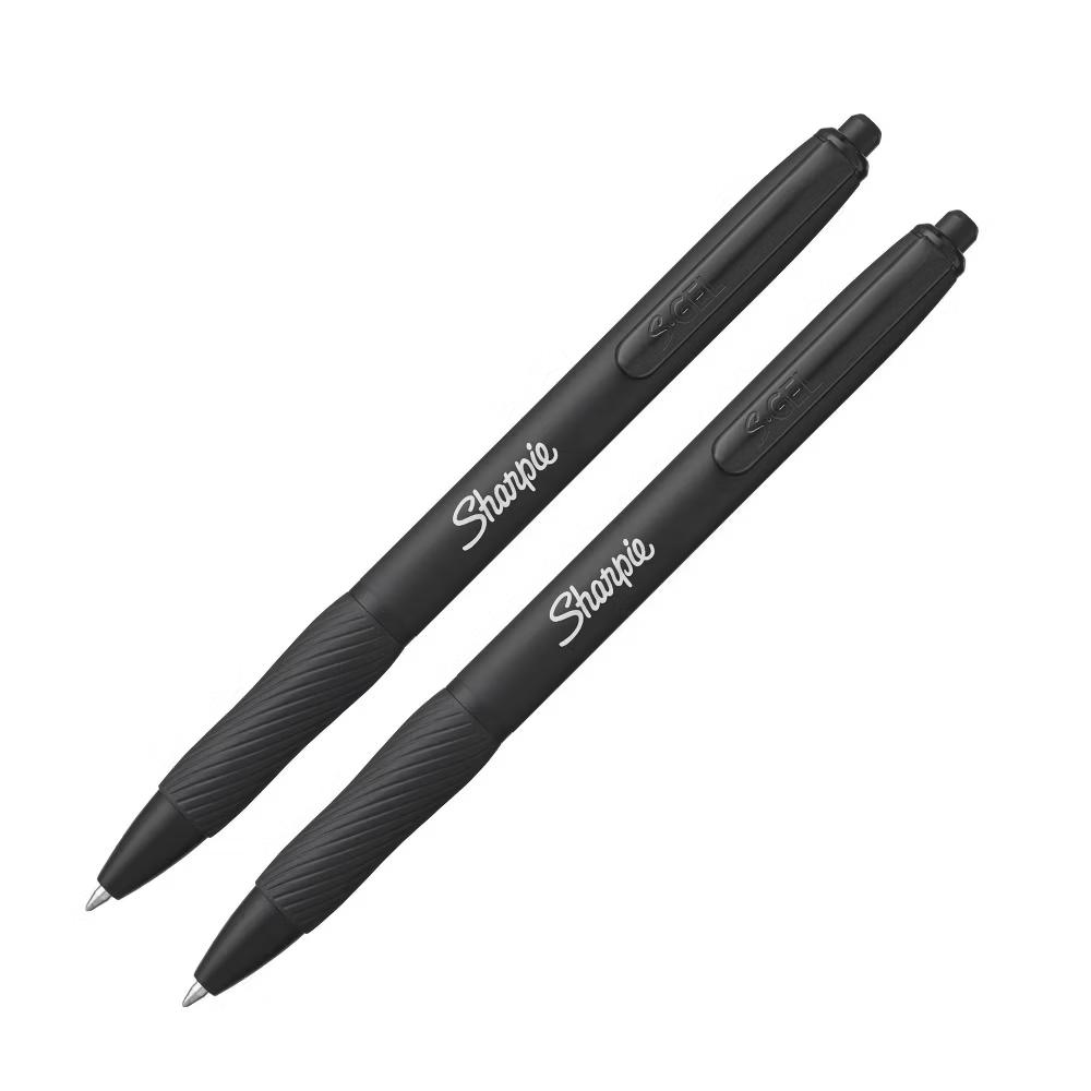 2pk S-Gel Pens Black Metal Barrel 0.7mm Medium Tip Black Ink: Art Stationery Gel Pens, Office Supplies - Image 2
