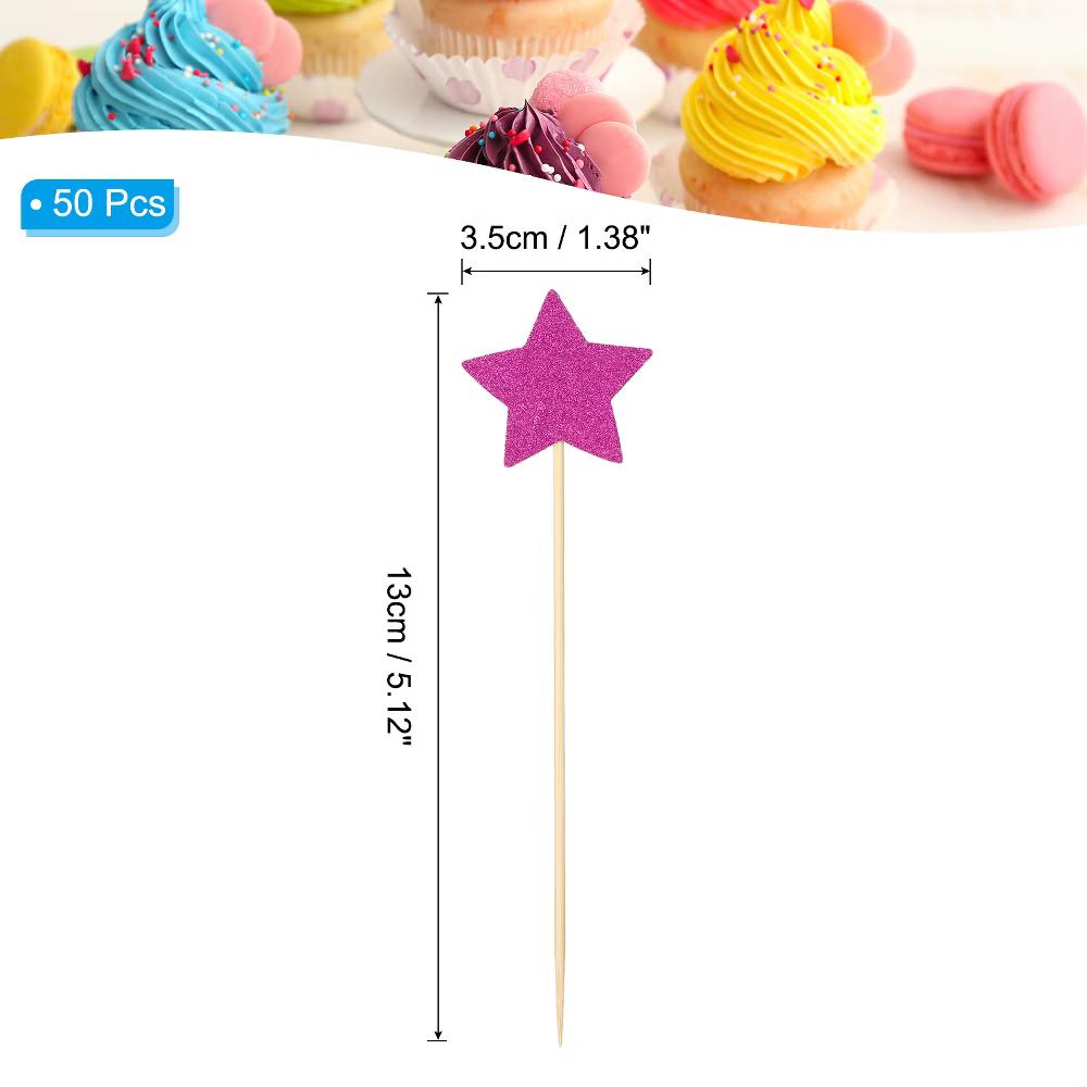 Birthday Party Supplies Little Star Cupcake Toppers 50 Pcs - Image 28