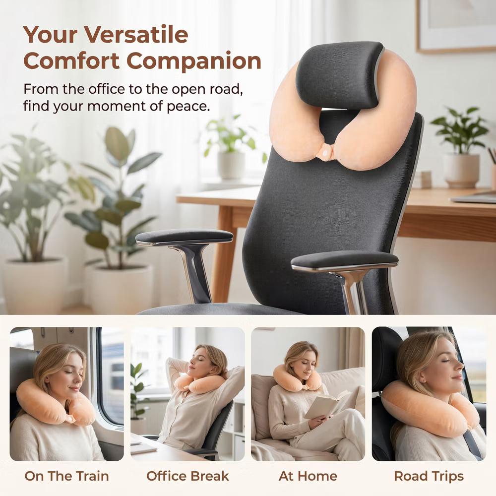 Solid PP Cotton Lightweight Office U-Shape Travel Neck Pillows 11x11in 1 Pc - Image 20