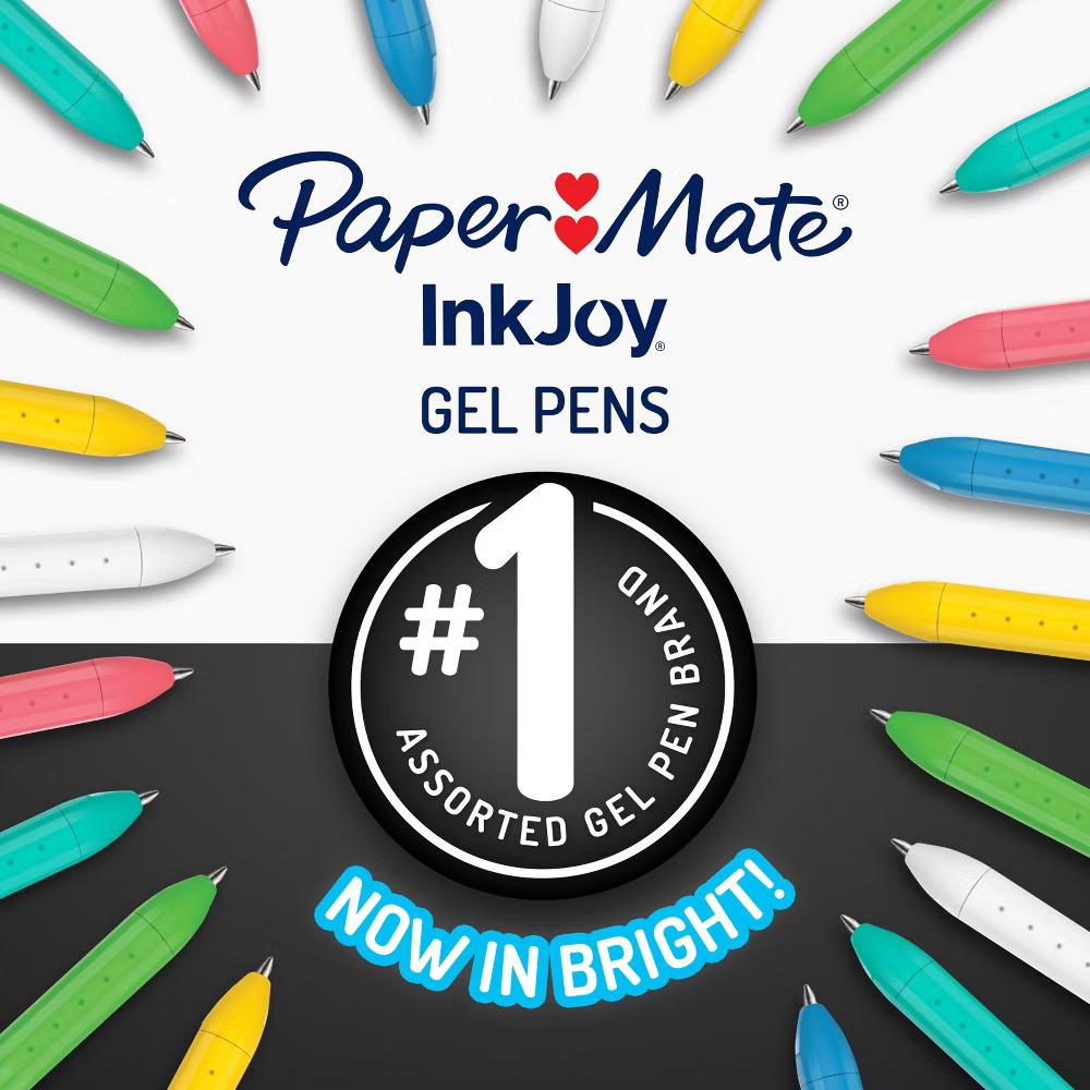 Paper Mate InkJoy 6pk Gel Pens Multicolored Bright: 0.7mm Point, Art & Stationery, Office Supplies, Papermate Pens - Image 2