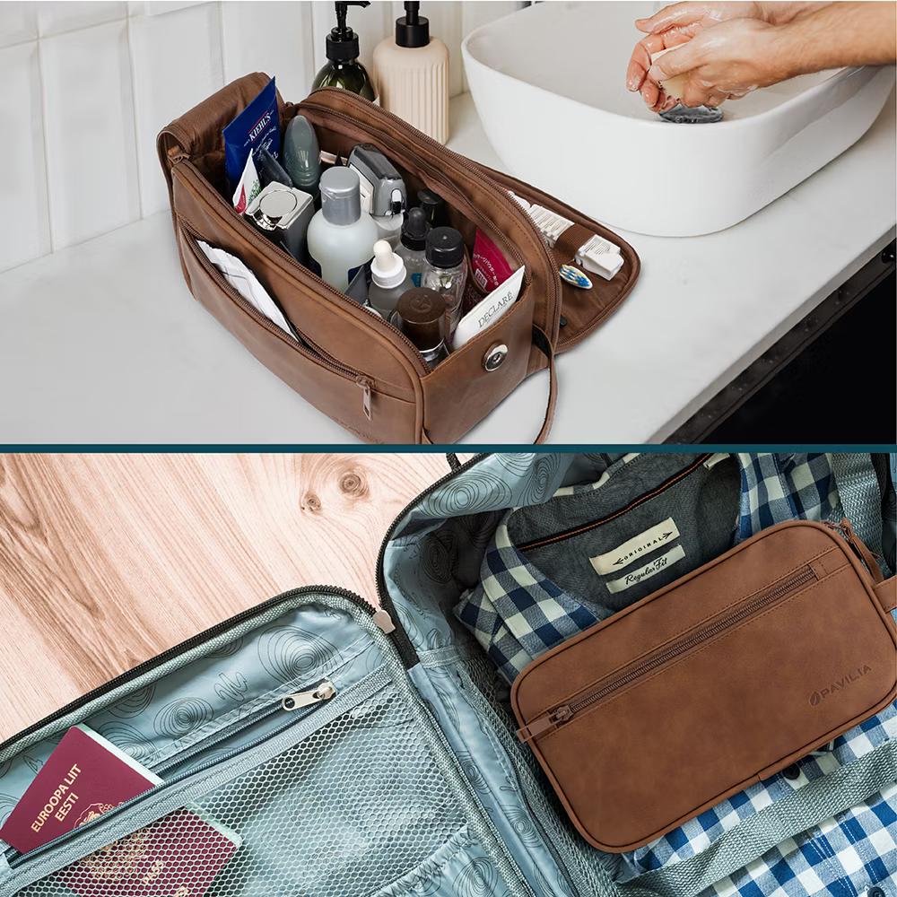 Toiletry Bag for Men, Travel Essentials Shaving Dopp Kit, Water Resistant Cosmetic Makeup Organizer Case - Image 46