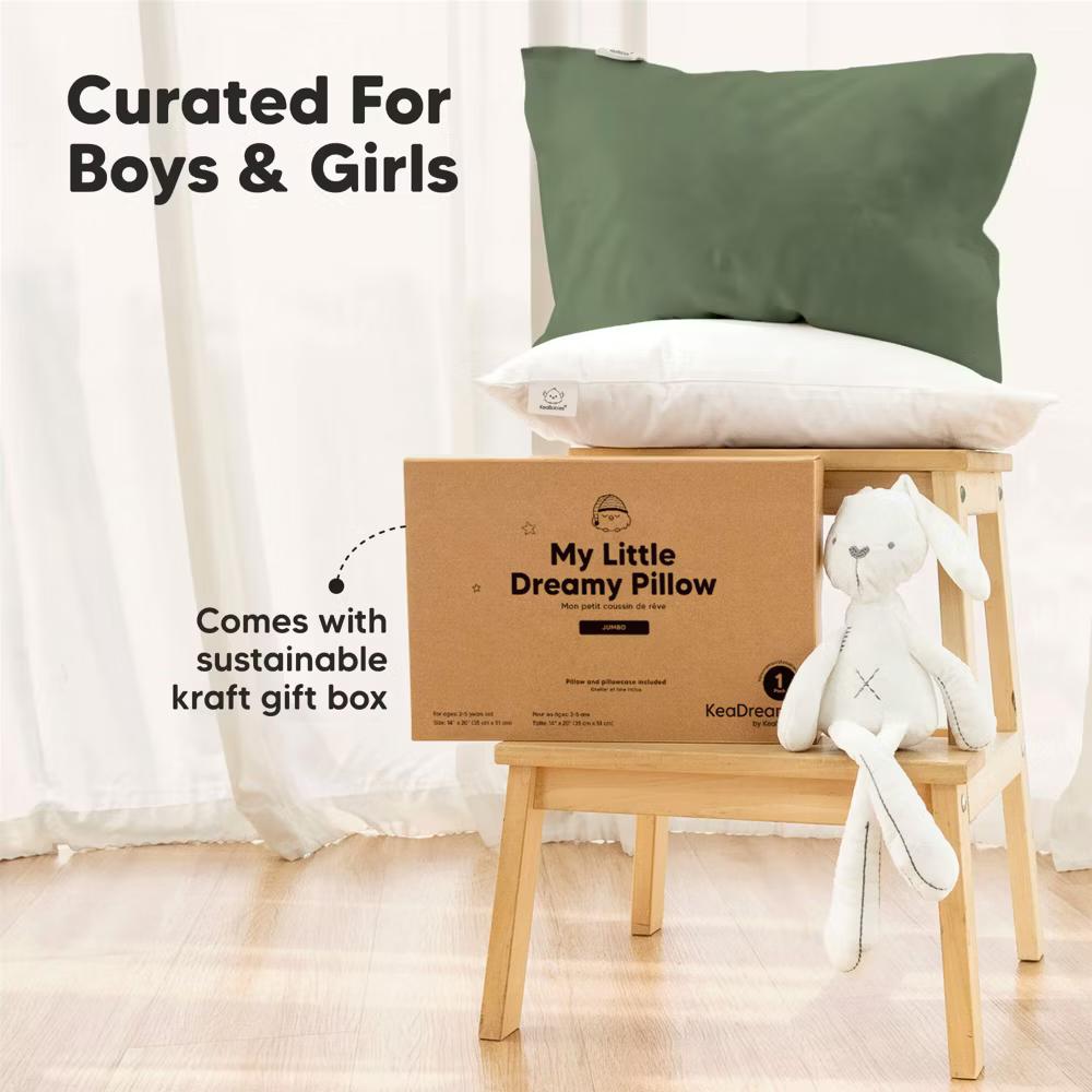 Jumbo Toddler Pillow with Pillowcase, 14X20 Soft Organic Toddler Pillows for Sleeping, Kids Travel Pillow - Image 24