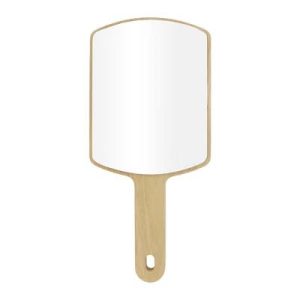 Large Square Handheld Mirror for Beauty Parlor Vacation Wood Color 1 Pc