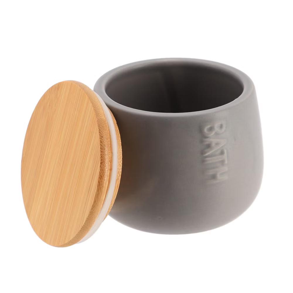 French Home Goods Dolomite Cotton Box with Bamboo Lid - Stylish Storage for Bathroom & Vanity - Image 8