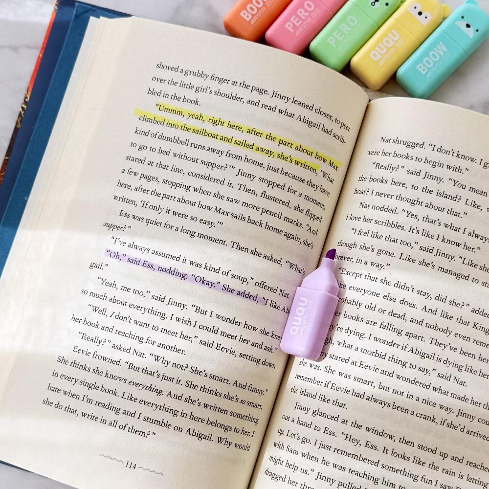 Cute and Colorful Highlighters, Marker Pens, Stationery Supplies (Set of 6), Bears - Image 3