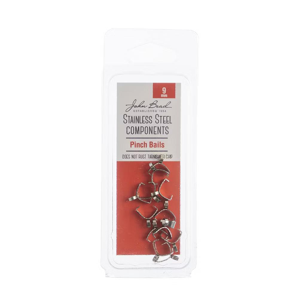 12pcs (9mm) Stainless Steel Pinch Bail Jewelry Findings Kit - Image 3