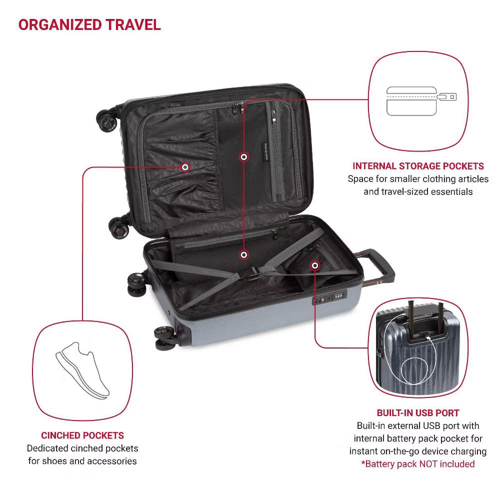 Energie Hardside Carry On Spinner Wheels Suitcase - Image 2