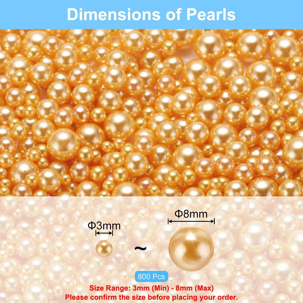 No Hole ABS Round Faux Pearl for Vase Fillers DIY Home Decoration 800 Pcs - Image 31