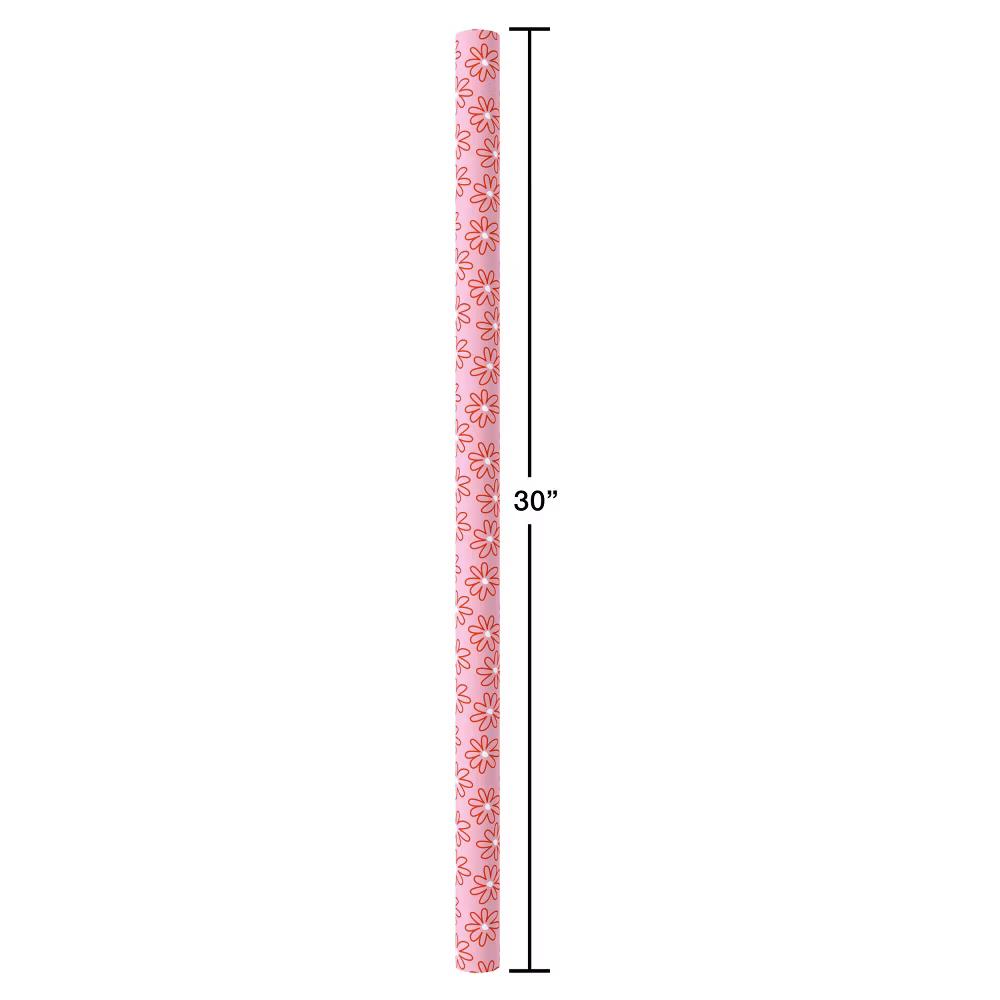 Pink Wrapping Paper, Florals 1 Roll - 96"x30" - 20 sq ft Designed by Spaghetti and Meatballs - Image 4