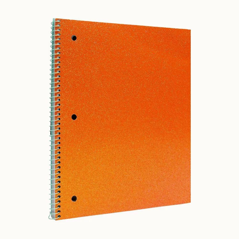 Ecokind 8.5"x10.5" Wide Ruled 1 Subject Notebook with Edge Printing Orange Glitter - Image 5