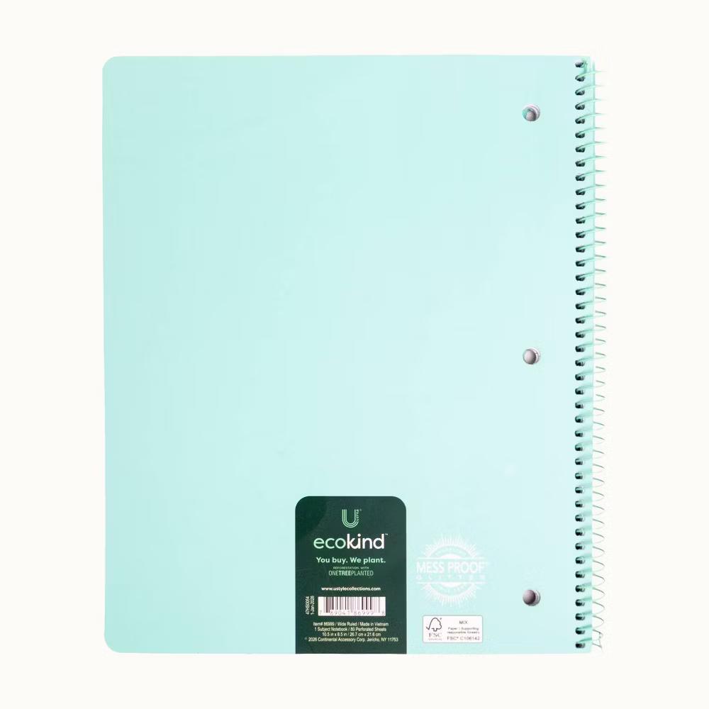 Ecokind 8.5"x10.5" Wide Ruled 1 Subject Notebook with Edge Printing Orange Glitter - Image 4