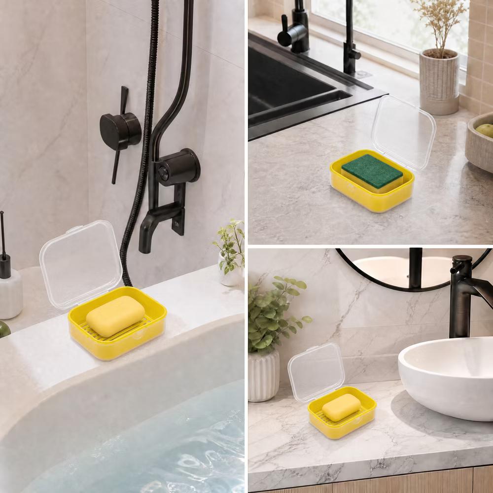 Square Double-layer Drain Soap Dish 1 Pc - Image 39
